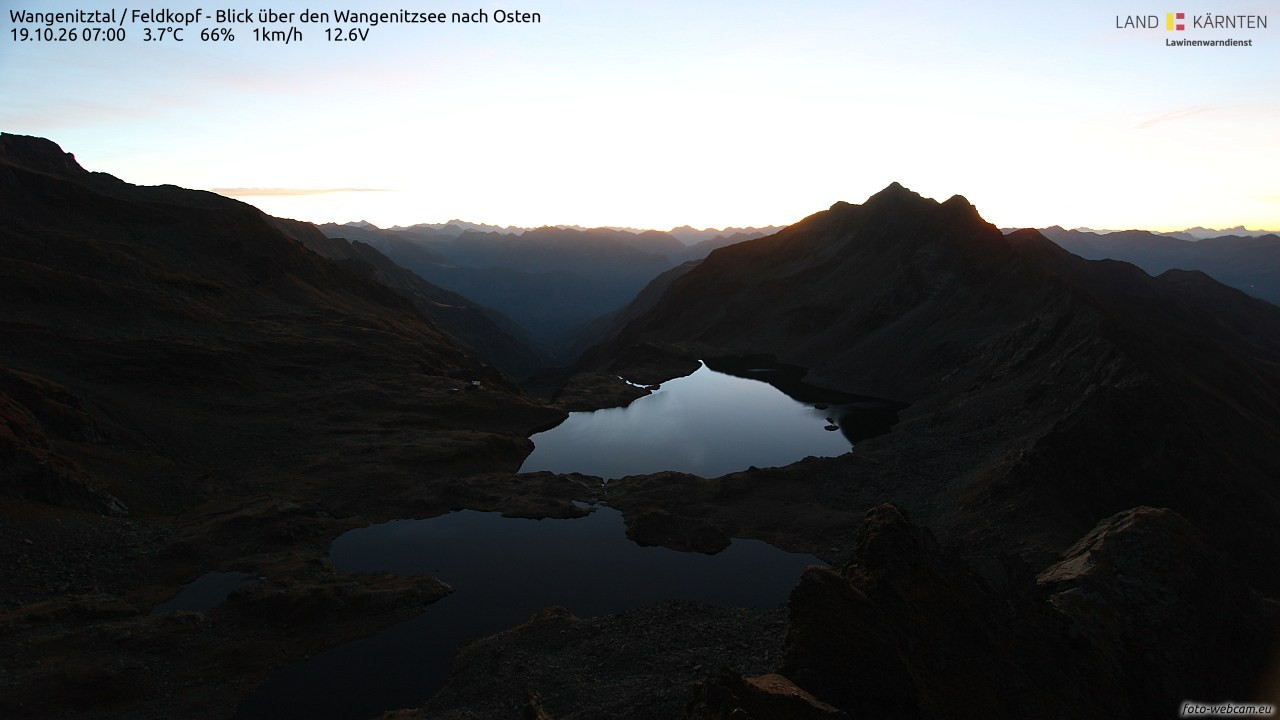 Archiv Foto Webcam Feldkopf - Blick über den Wangenitzsee nach Osten