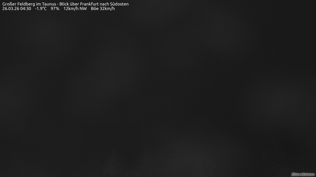 Archived image Webcam Großer Feldberg - View to Frankfurt