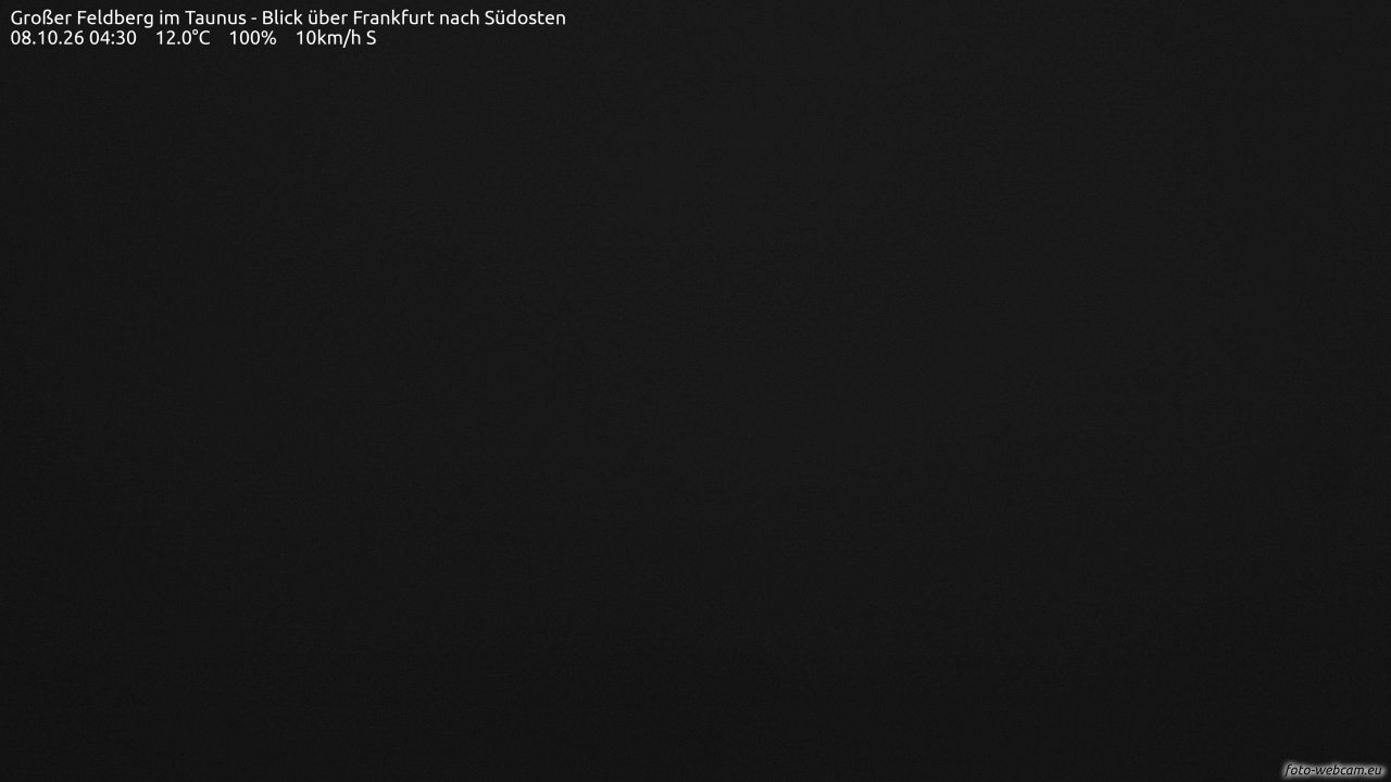 Archived image Webcam Großer Feldberg - View to Frankfurt