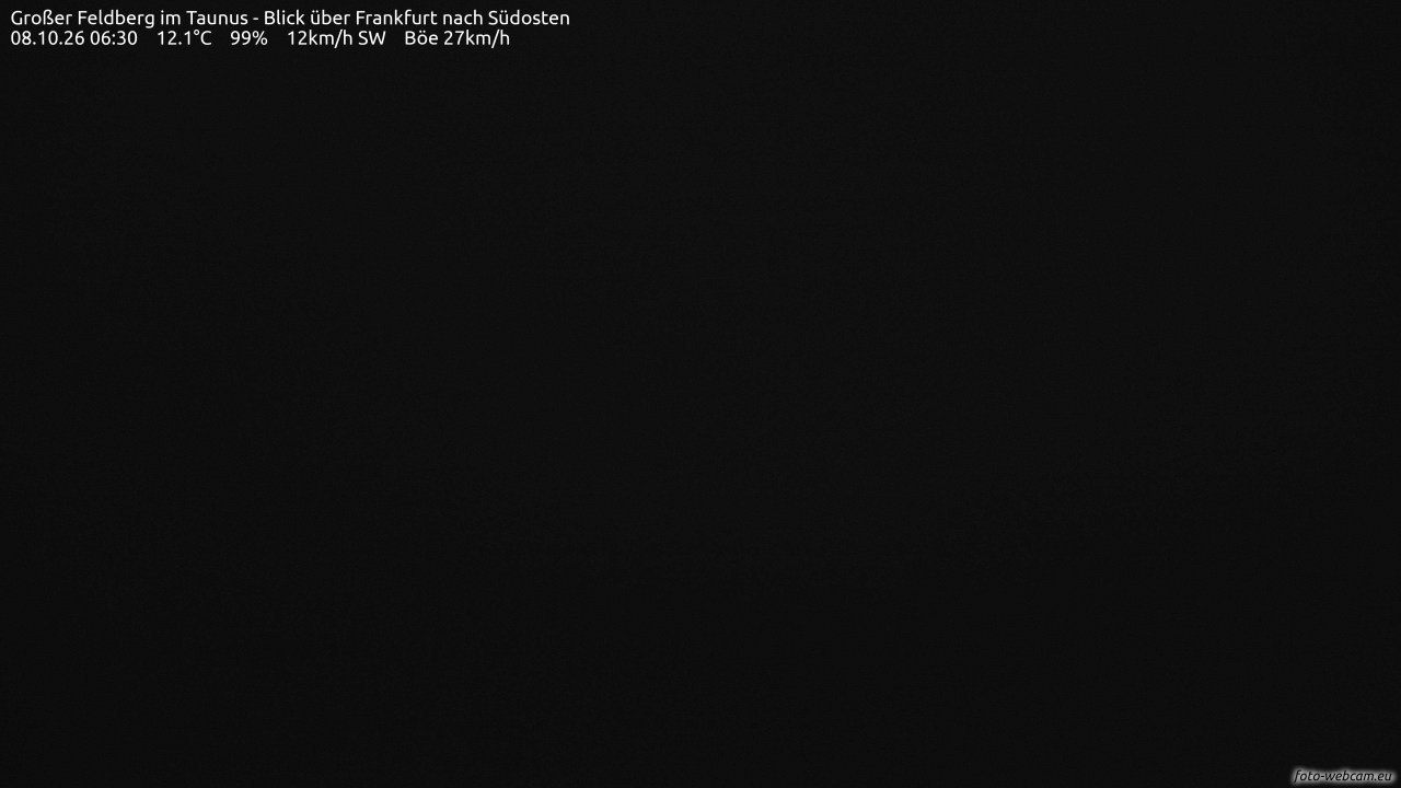 Archived image Webcam Großer Feldberg - View to Frankfurt