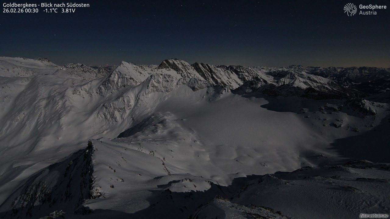 Archived image Webcam Goldbergkees - Southeast