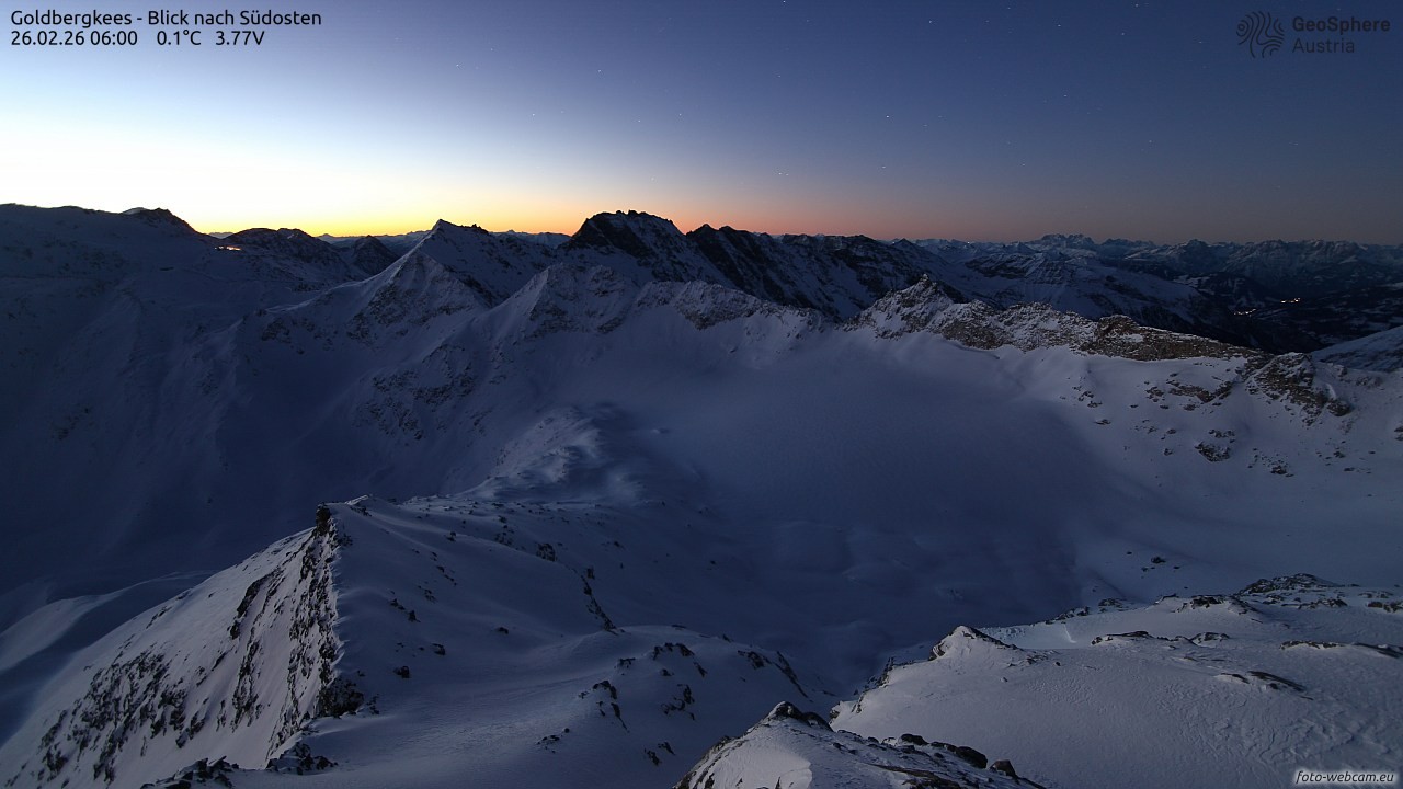 Archived image Webcam Goldbergkees - Southeast