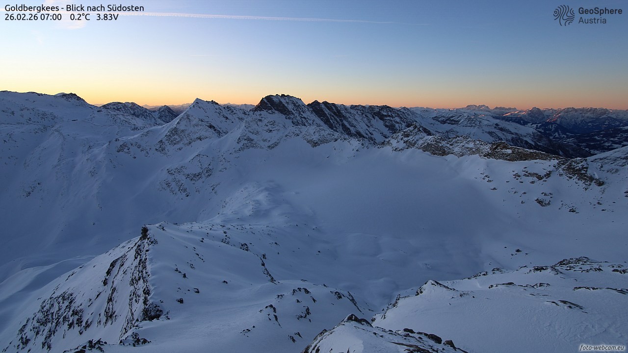 Archived image Webcam Goldbergkees - Southeast