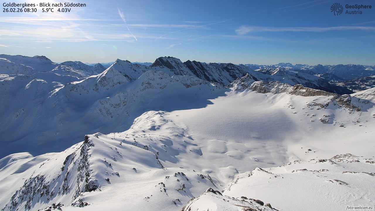 Archived image Webcam Goldbergkees - Southeast