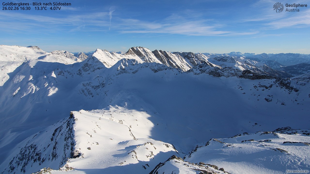 Archived image Webcam Goldbergkees - Southeast