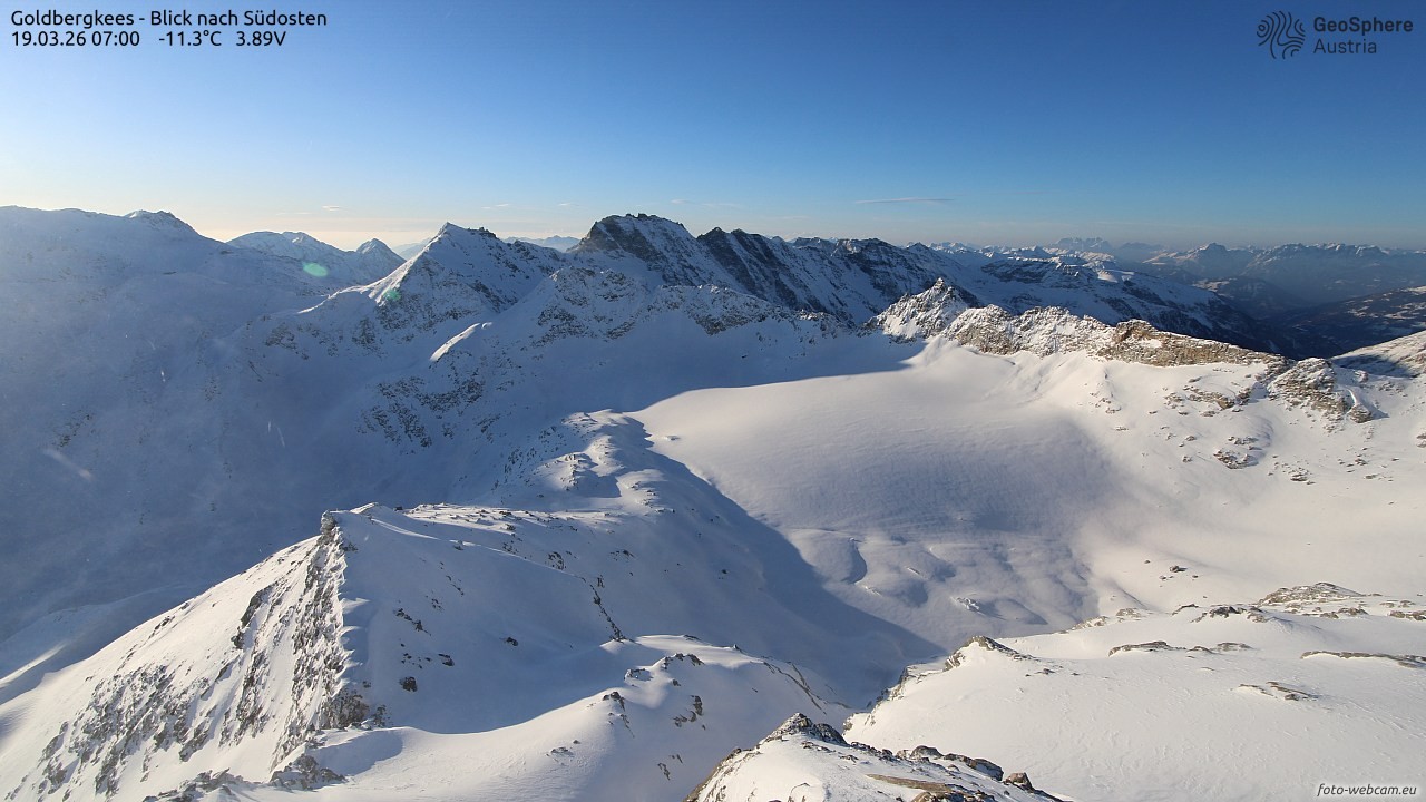 Archiv Foto Webcam Goldbergkees - Südost