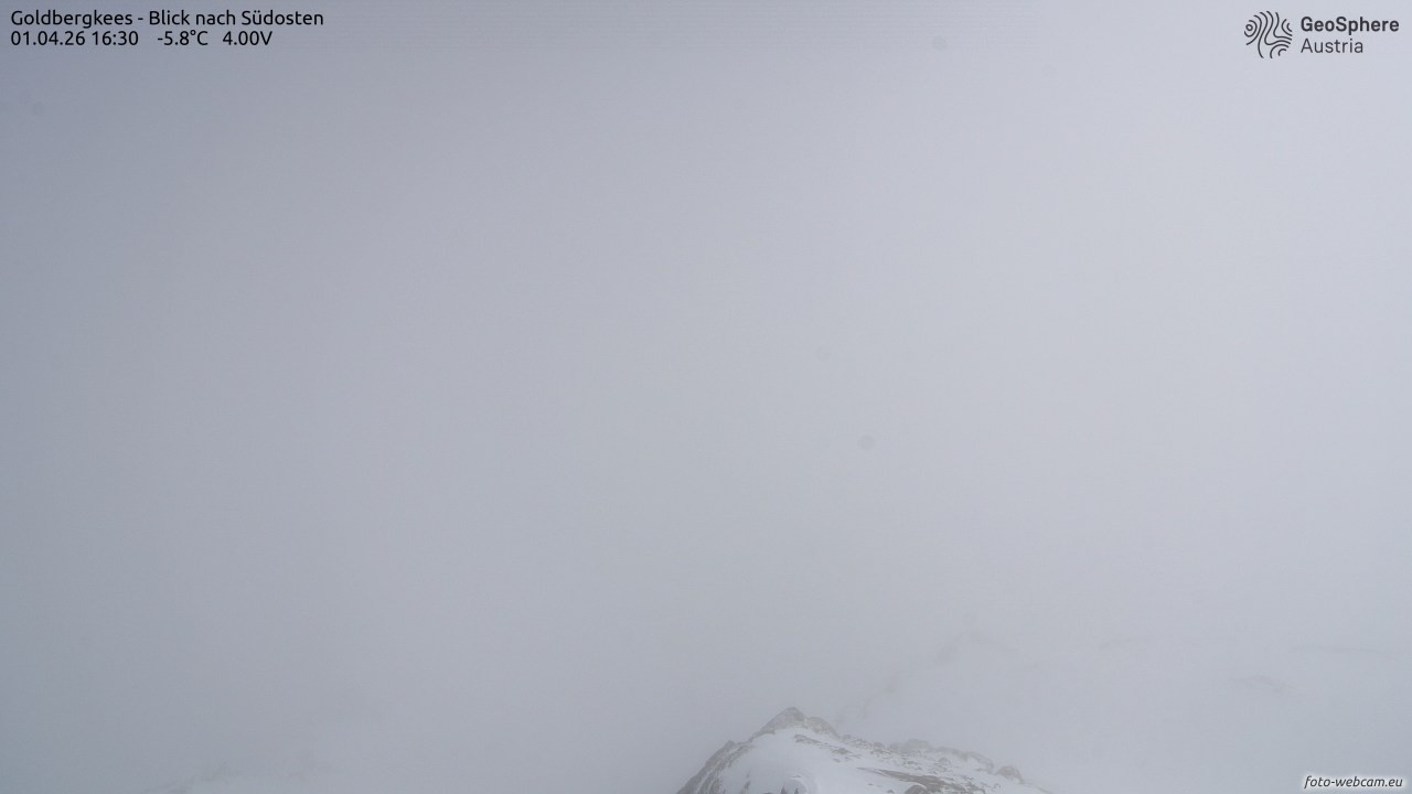 Archived image Webcam Goldbergkees - Southeast