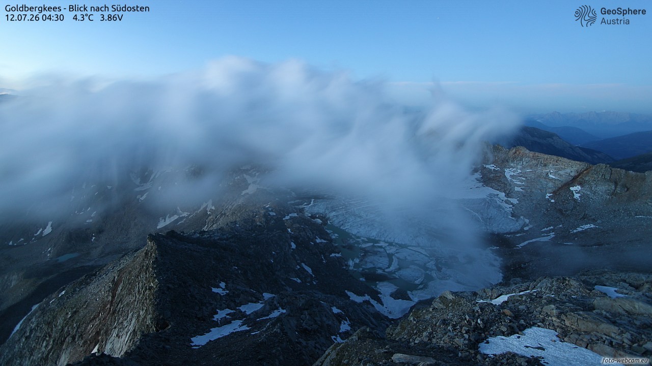 Archived image Webcam Goldbergkees - Southeast