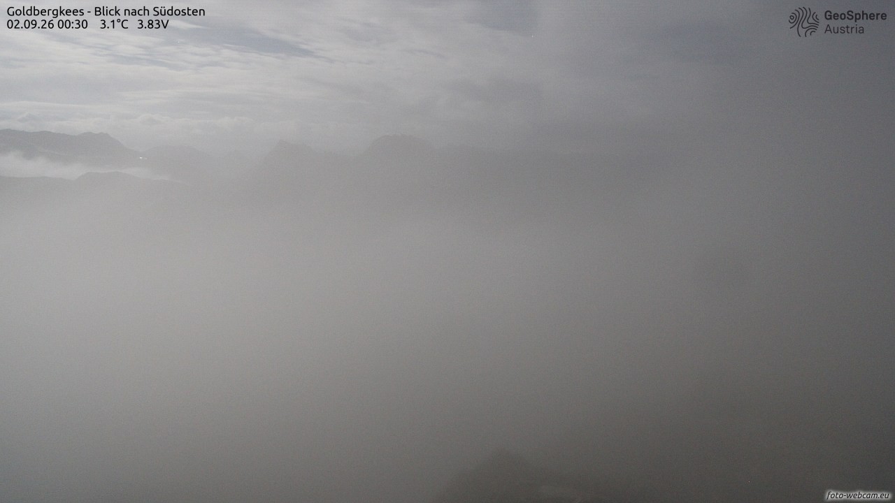 Archived image Webcam Goldbergkees - Southeast