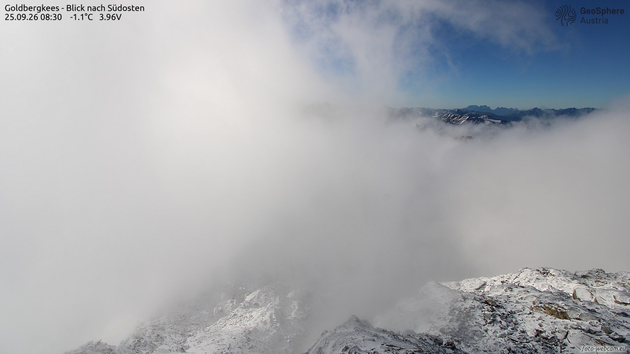 Archived image Webcam Goldbergkees - Southeast