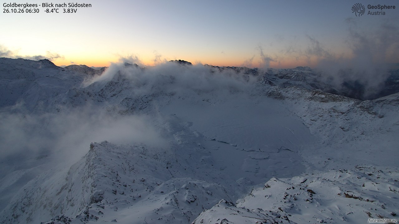 Archived image Webcam Goldbergkees - Southeast