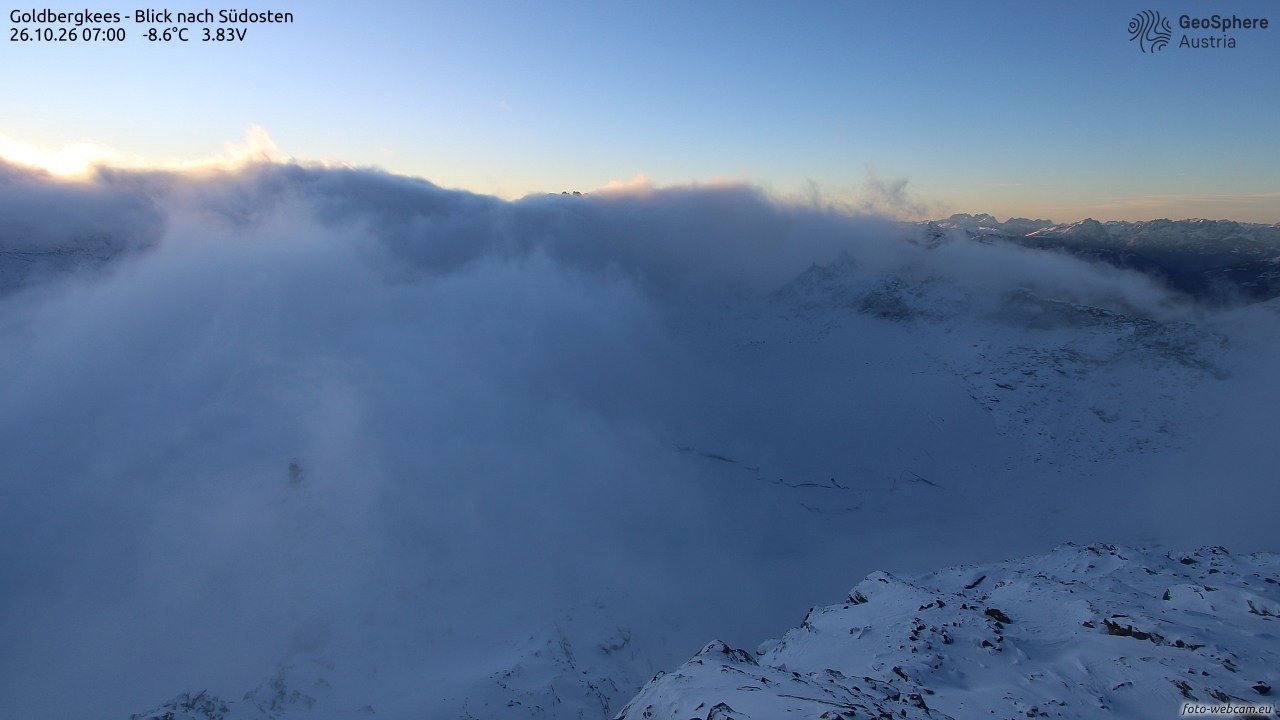 Archived image Webcam Goldbergkees - Southeast