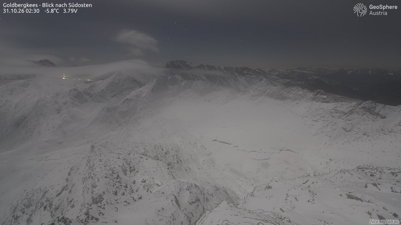 Archived image Webcam Goldbergkees - Southeast