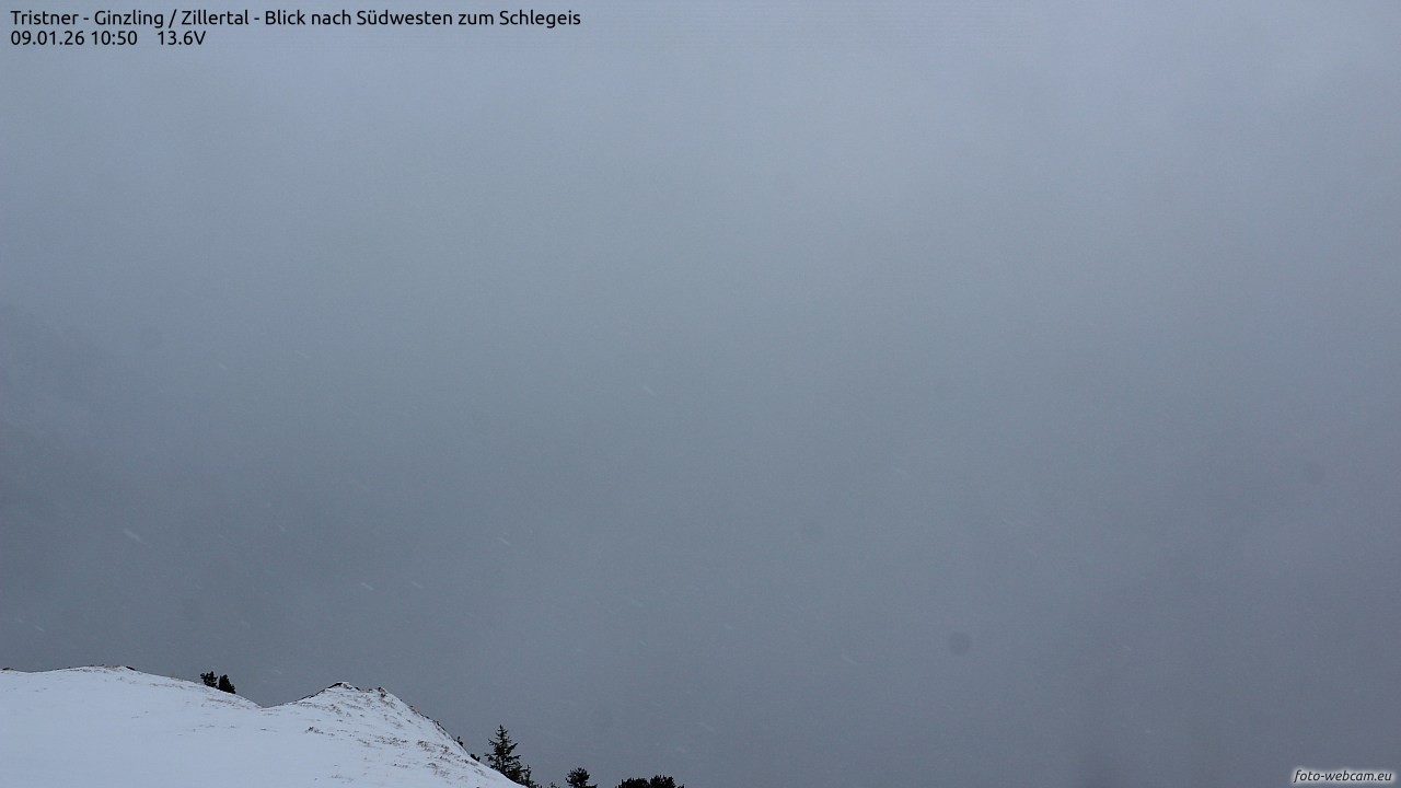 Archiv Foto Webcam Tristner/ Zillertal - Blick zum Grinberg