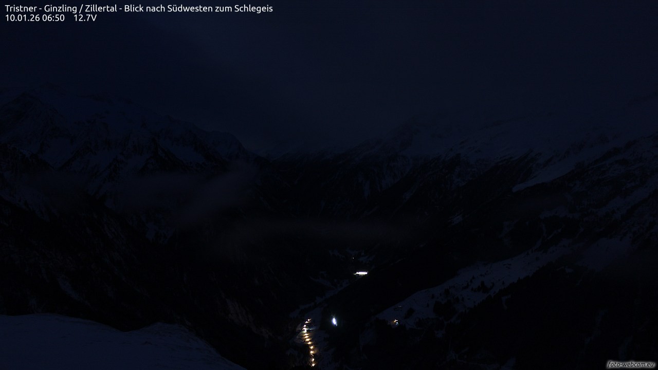 Archiv Foto Webcam Tristner/ Zillertal - Blick zum Grinberg