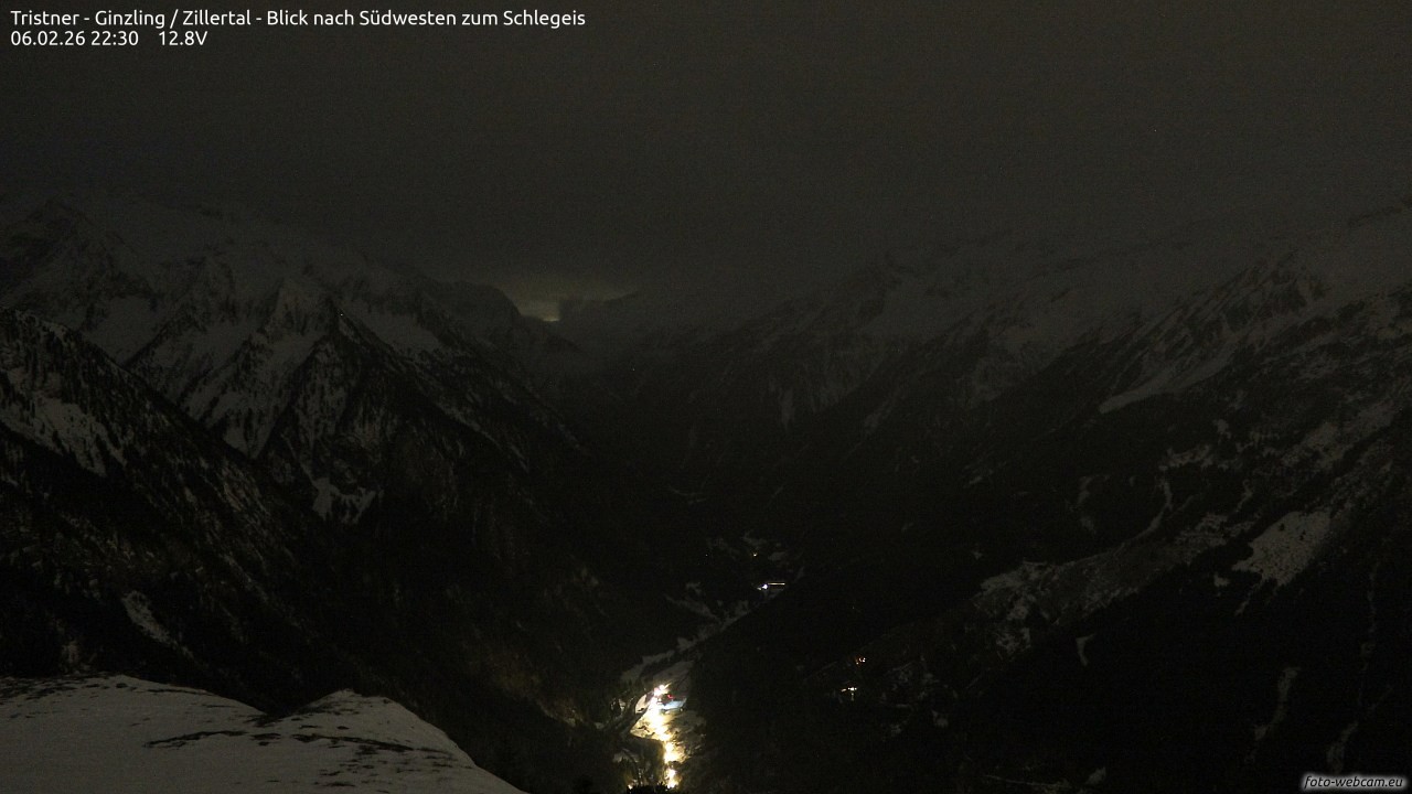 Archiv Foto Webcam Tristner/ Zillertal - Blick zum Grinberg