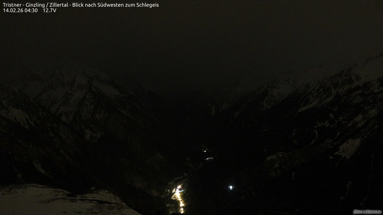 Archiv Foto Webcam Tristner/ Zillertal - Blick zum Grinberg