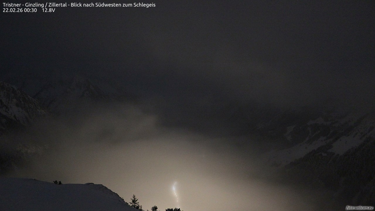 Archiv Foto Webcam Tristner/ Zillertal - Blick zum Grinberg