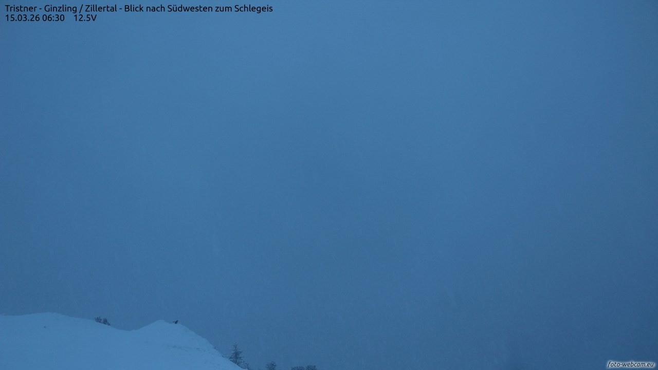 Archiv Foto Webcam Tristner/ Zillertal - Blick zum Grinberg