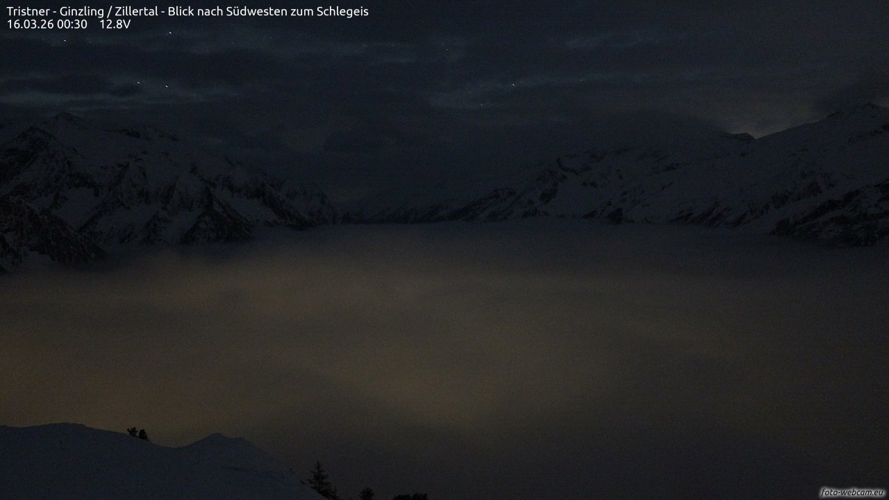 Archiv Foto Webcam Tristner/ Zillertal - Blick zum Grinberg