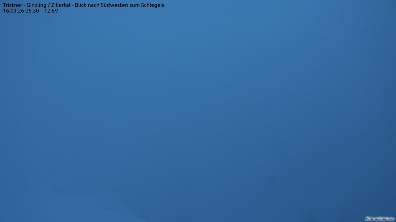 Archiv Foto Webcam Tristner/ Zillertal - Blick zum Grinberg