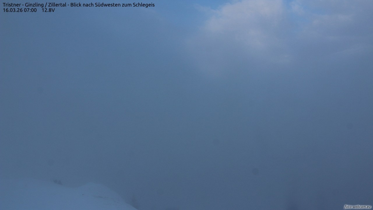 Archiv Foto Webcam Tristner/ Zillertal - Blick zum Grinberg
