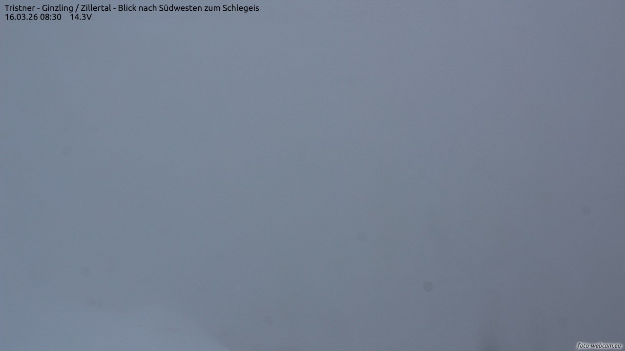 Archiv Foto Webcam Tristner/ Zillertal - Blick zum Grinberg