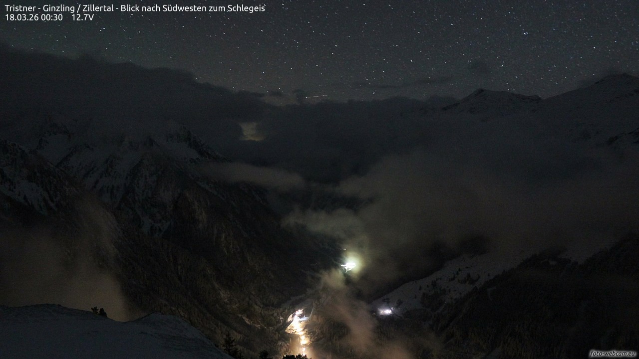 Archiv Foto Webcam Tristner/ Zillertal - Blick zum Grinberg