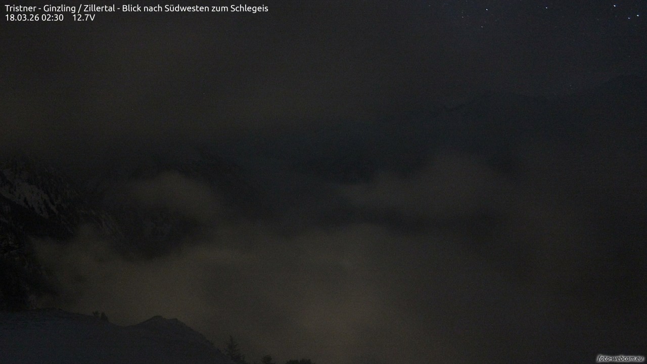 Archiv Foto Webcam Tristner/ Zillertal - Blick zum Grinberg