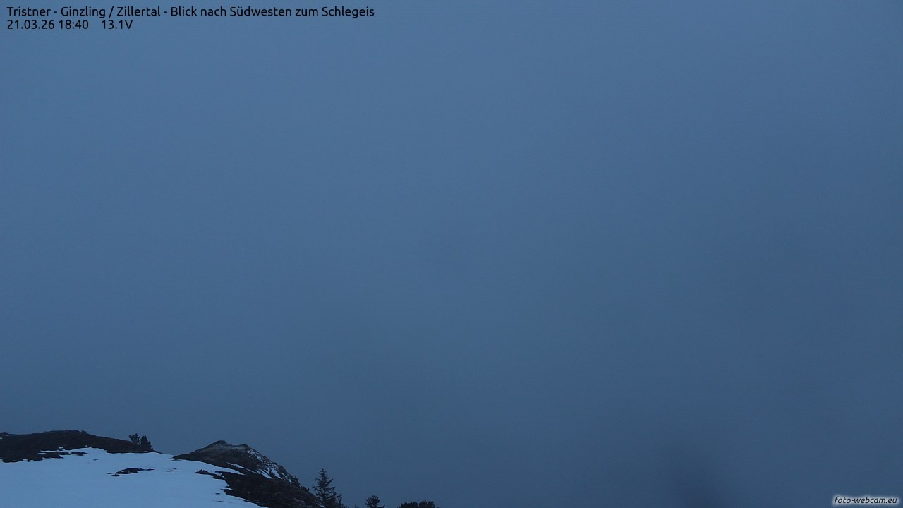 Archiv Foto Webcam Tristner/ Zillertal - Blick zum Grinberg