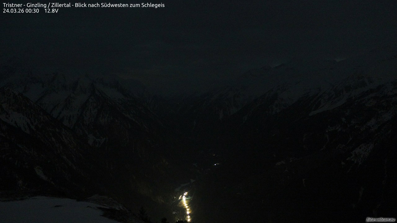 Archiv Foto Webcam Tristner/ Zillertal - Blick zum Grinberg