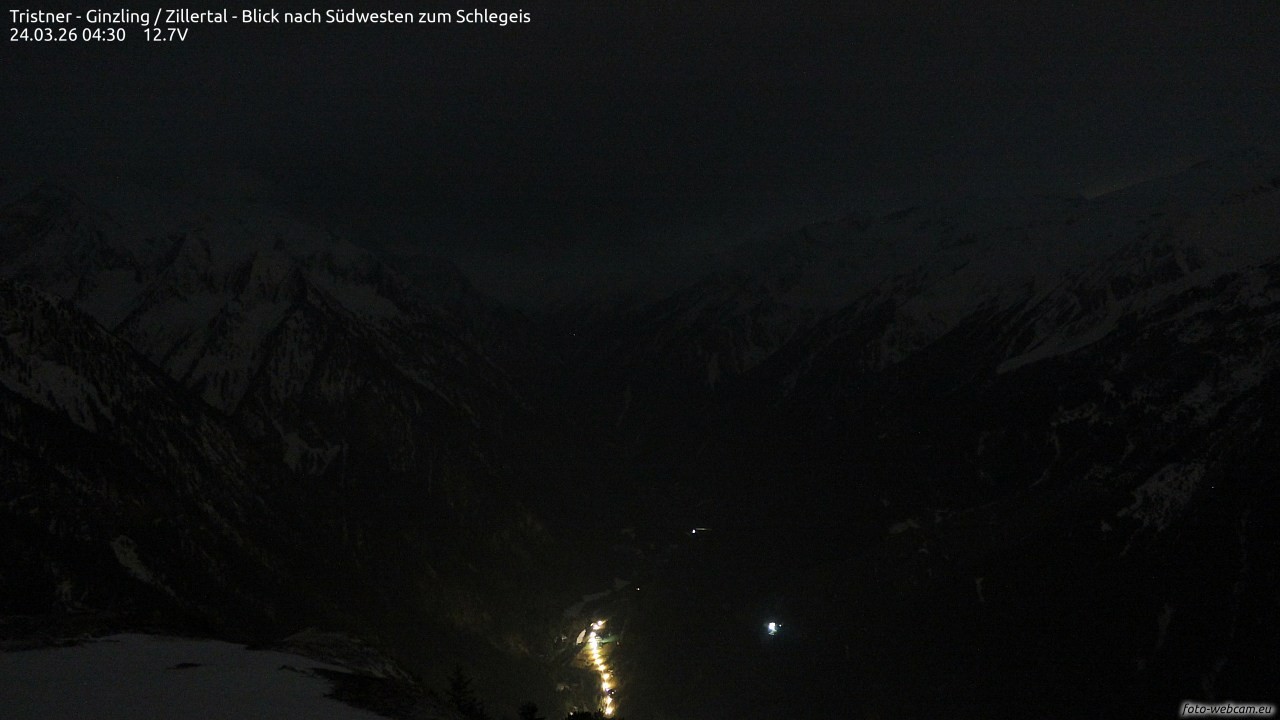 Archiv Foto Webcam Tristner/ Zillertal - Blick zum Grinberg