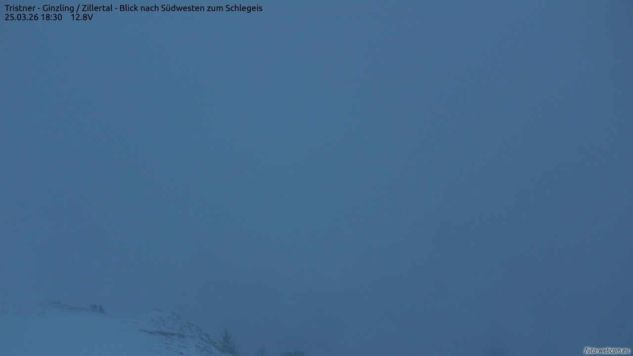 Archiv Foto Webcam Tristner/ Zillertal - Blick zum Grinberg