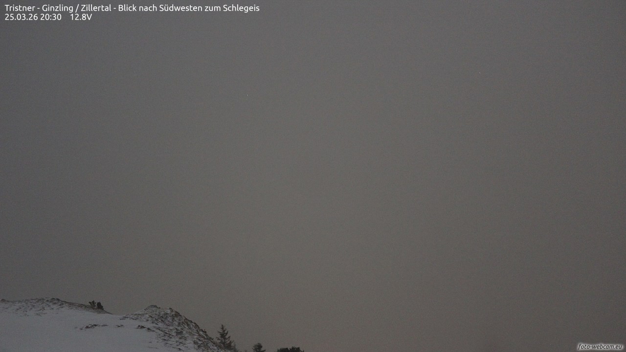 Archiv Foto Webcam Tristner/ Zillertal - Blick zum Grinberg