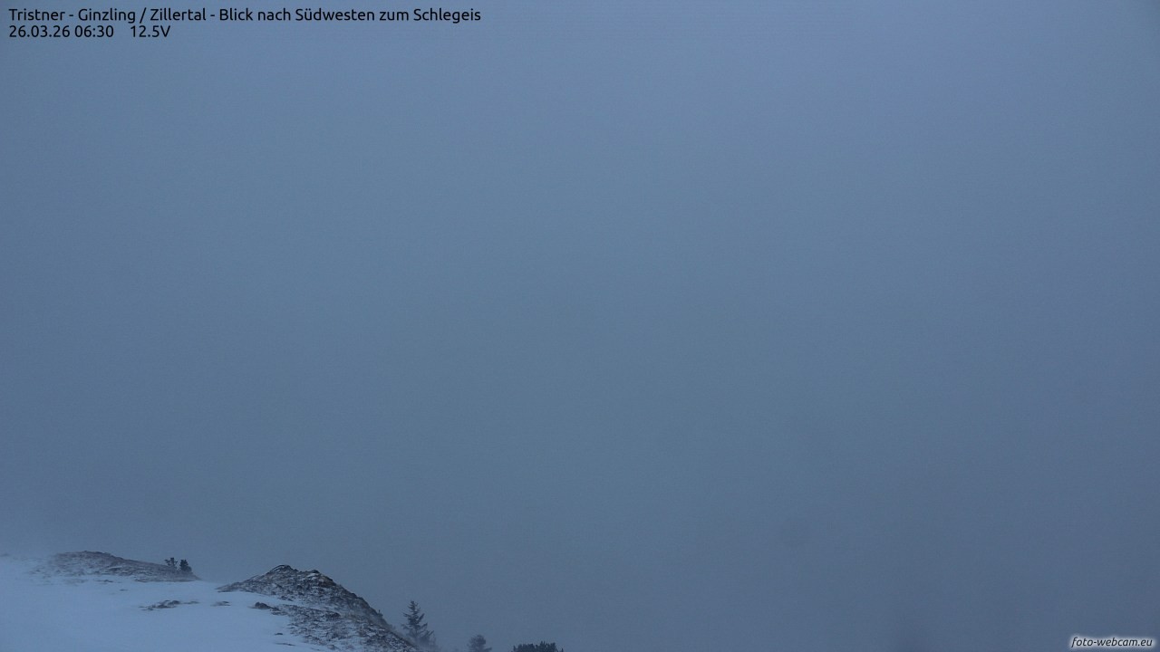 Archiv Foto Webcam Tristner/ Zillertal - Blick zum Grinberg