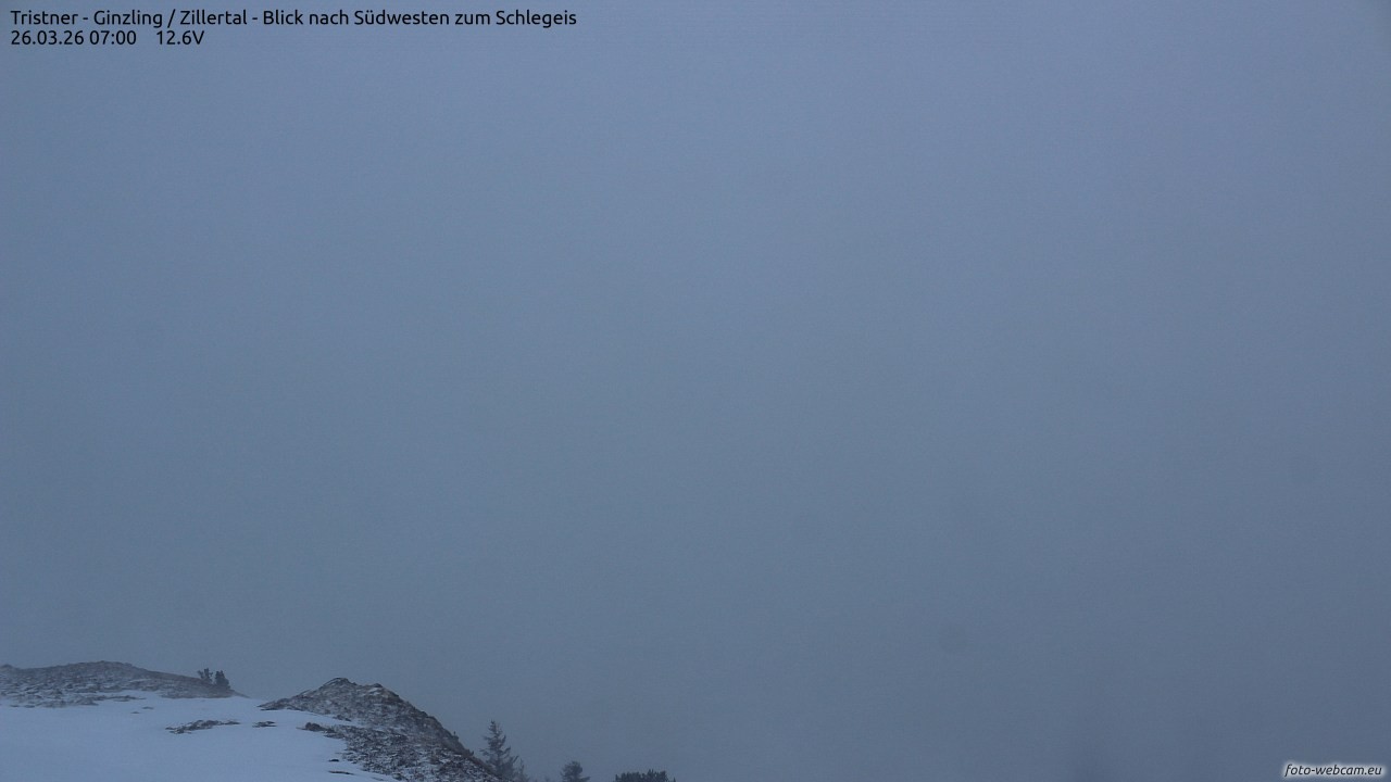 Archiv Foto Webcam Tristner/ Zillertal - Blick zum Grinberg