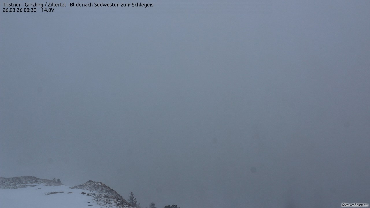 Archiv Foto Webcam Tristner/ Zillertal - Blick zum Grinberg