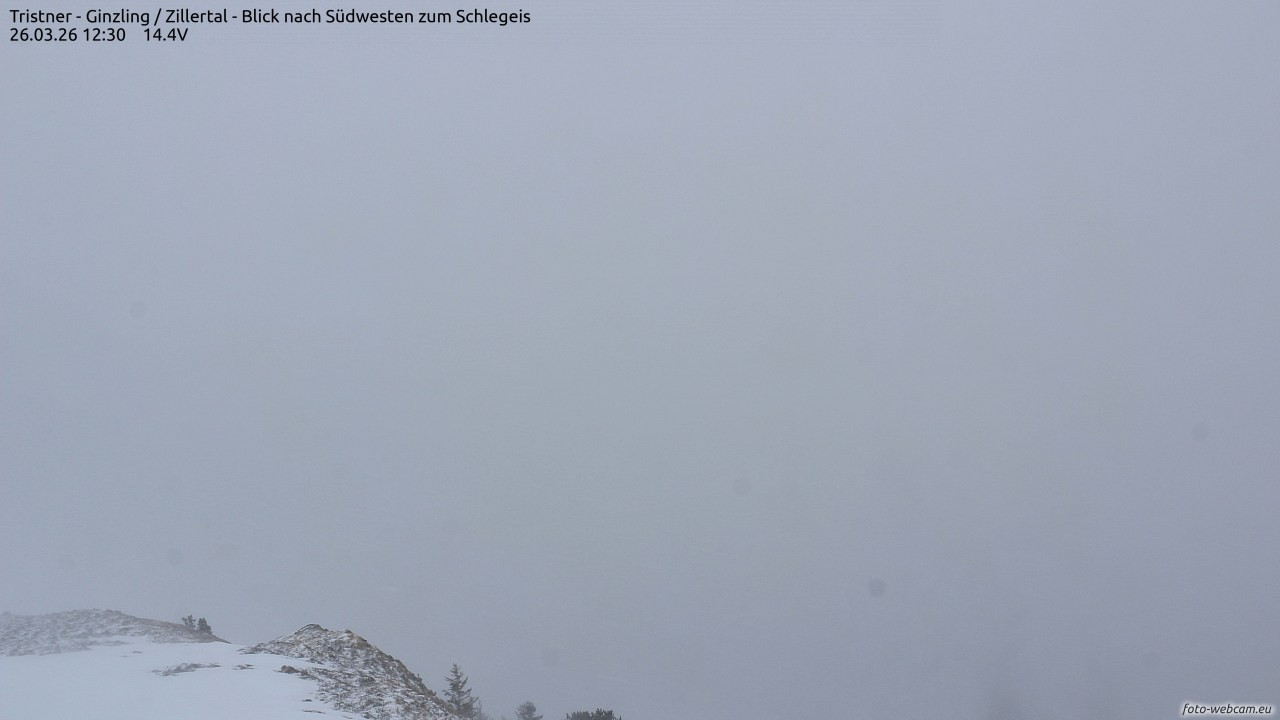 Archiv Foto Webcam Tristner/ Zillertal - Blick zum Grinberg