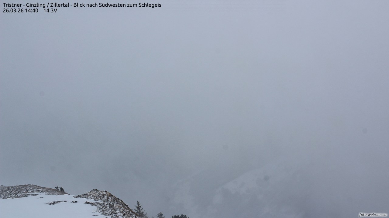 Archiv Foto Webcam Tristner/ Zillertal - Blick zum Grinberg