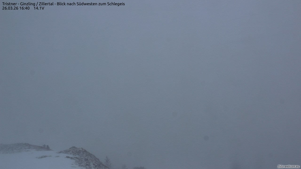 Archiv Foto Webcam Tristner/ Zillertal - Blick zum Grinberg