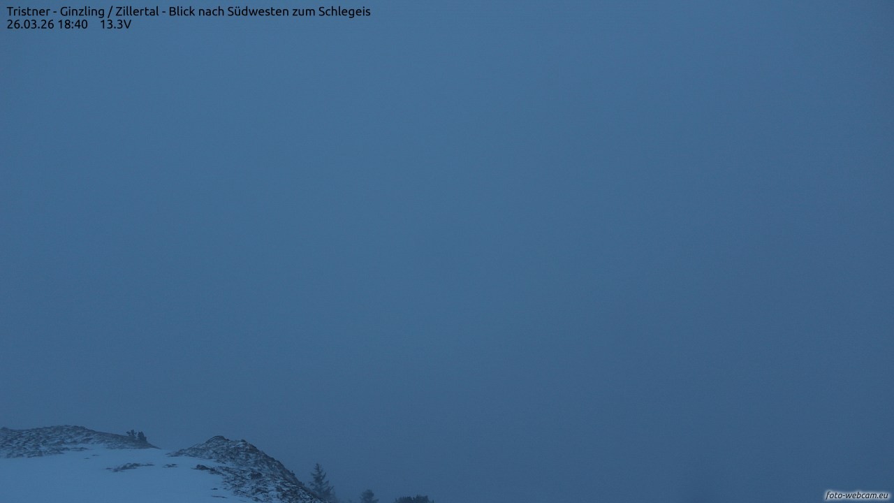 Archiv Foto Webcam Tristner/ Zillertal - Blick zum Grinberg