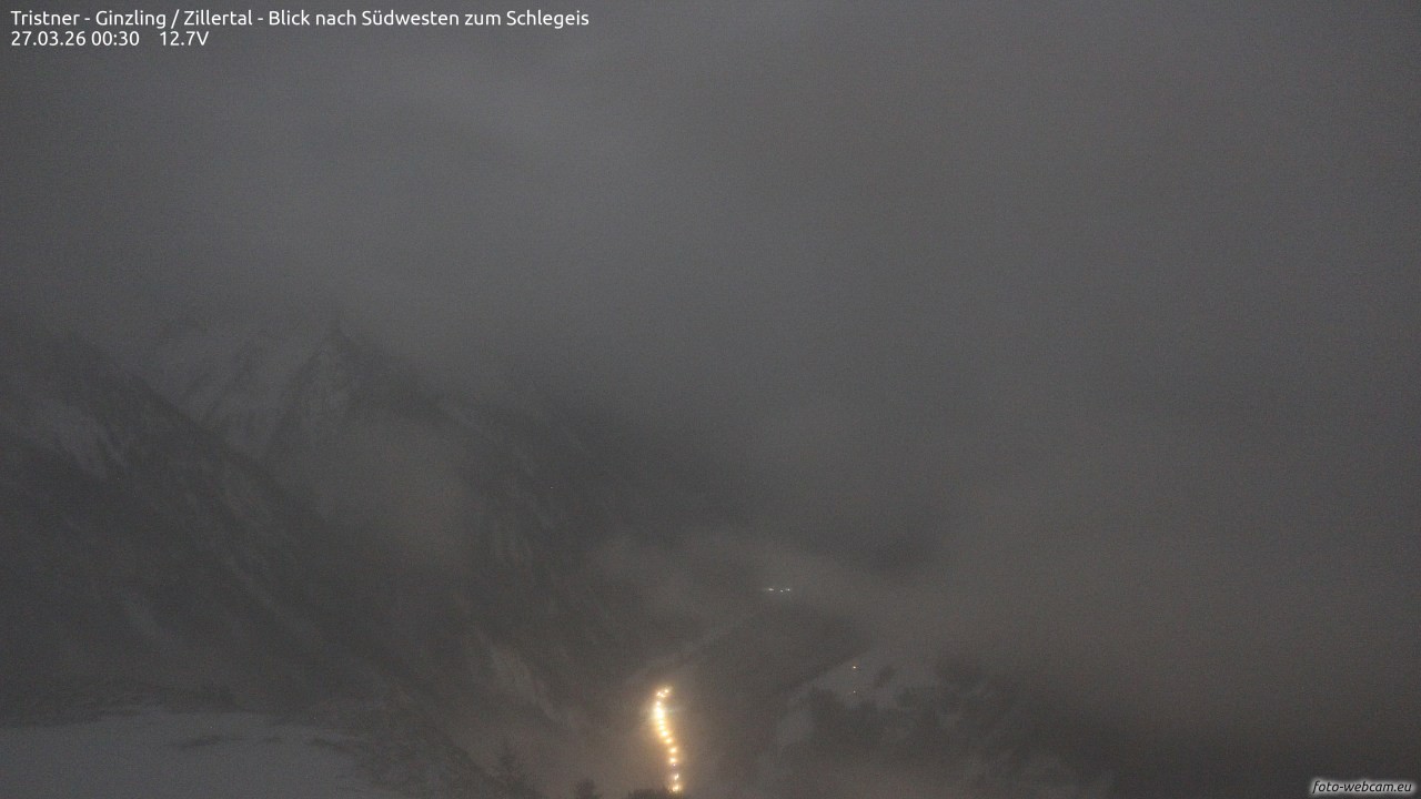 Archiv Foto Webcam Tristner/ Zillertal - Blick zum Grinberg