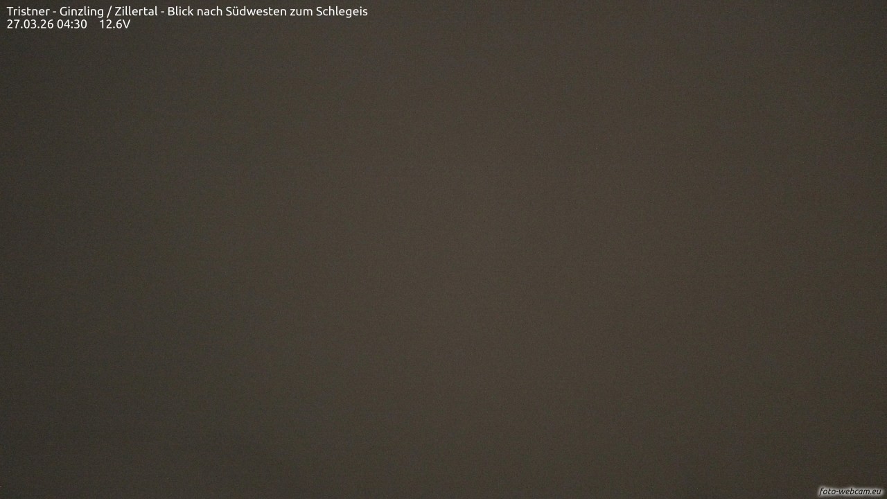 Archiv Foto Webcam Tristner/ Zillertal - Blick zum Grinberg