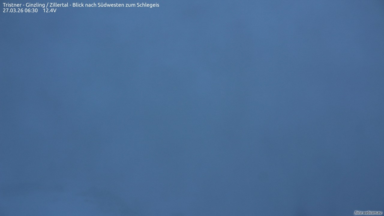 Archiv Foto Webcam Tristner/ Zillertal - Blick zum Grinberg