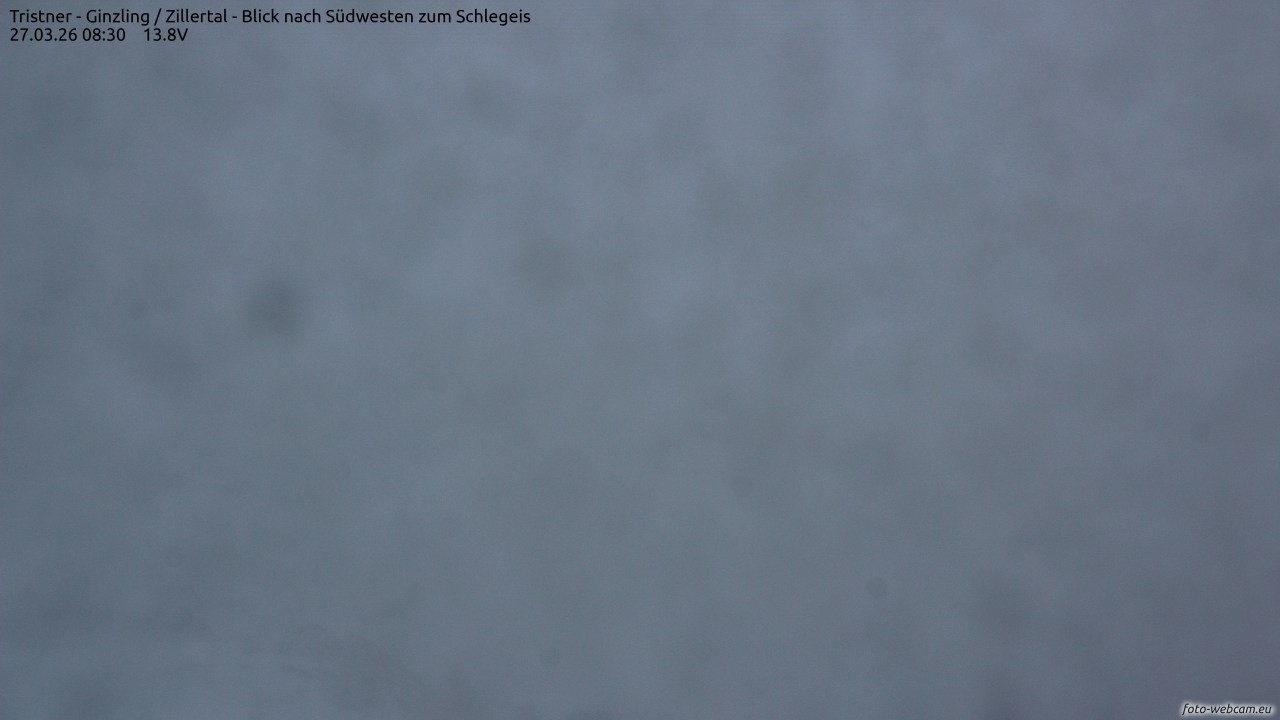 Archiv Foto Webcam Tristner/ Zillertal - Blick zum Grinberg