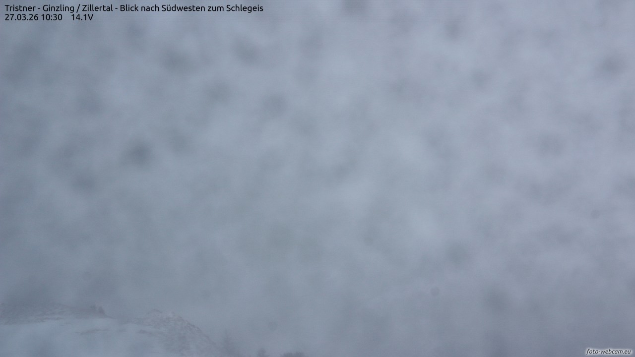 Archiv Foto Webcam Tristner/ Zillertal - Blick zum Grinberg