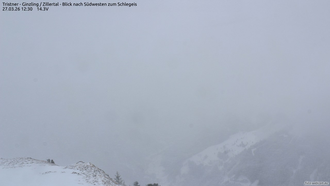 Archiv Foto Webcam Tristner/ Zillertal - Blick zum Grinberg
