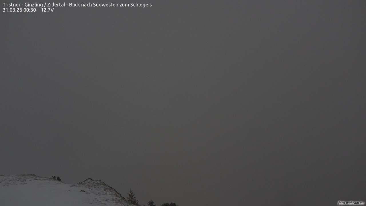 Archiv Foto Webcam Tristner/ Zillertal - Blick zum Grinberg