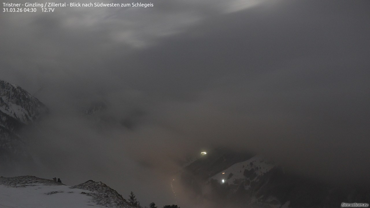 Archiv Foto Webcam Tristner/ Zillertal - Blick zum Grinberg