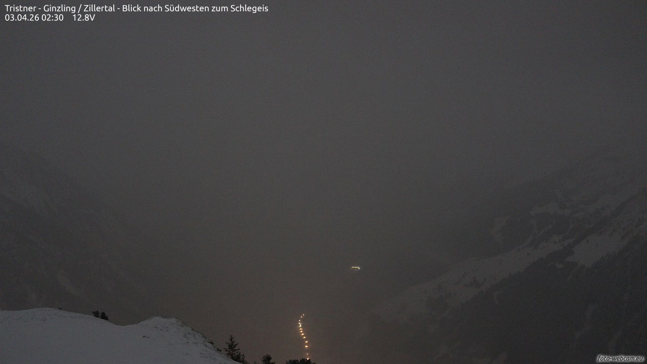 Archiv Foto Webcam Tristner/ Zillertal - Blick zum Grinberg